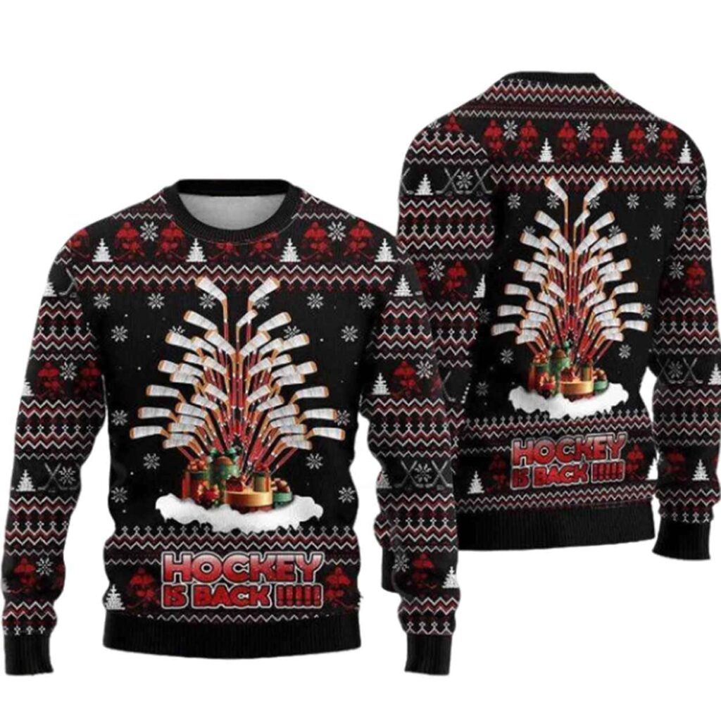 Hockey Is Back Ugly Christmas Sweater