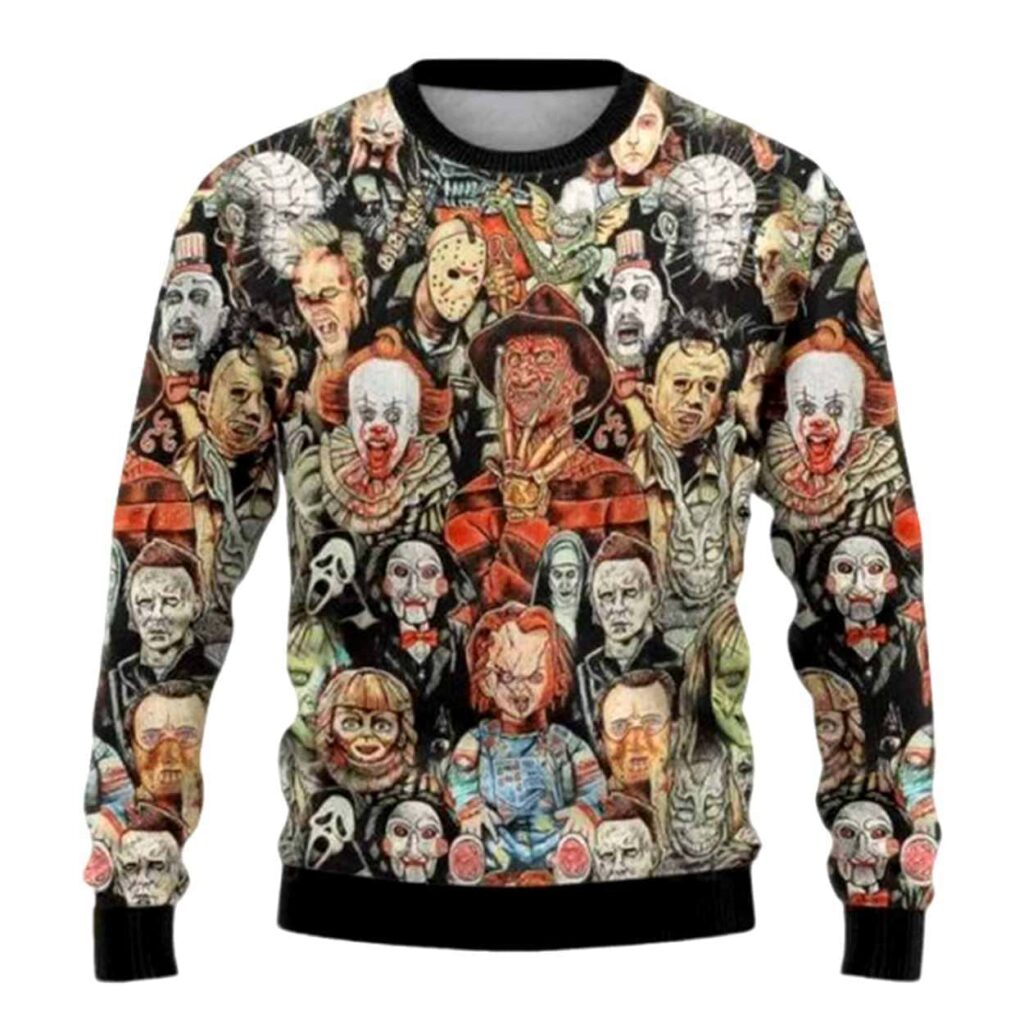 Horror Movie Halloween Ugly Christmas Sweater