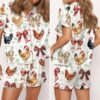 Christmas Chicken Coquette Satin Pajama Set