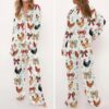 Christmas Chicken Coquette Satin Pajama Set