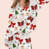 Christmas Santa Bow Satin Pajama Set