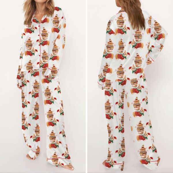 Corgi Christmas Holiday Satin Pajama Set