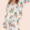 Fun Holiday French Bulldog Christmas Satin Pajama Set