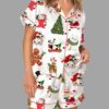 Golden Merry Little Christmas Satin Pajama Set For Women