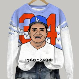 Retro Dodgers Fernando Valenzuela Crewneck Casual Sweatshirt