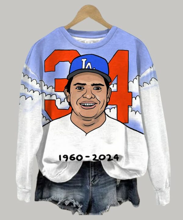 Retro Dodgers Fernando Valenzuela Crewneck Casual Sweatshirt