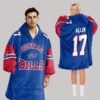 Allen 17 Buffalo Football Unisex Blanket Hoodie1