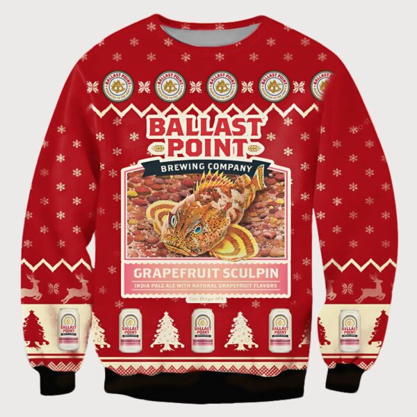 Ballast Point Grapefruit Sculpin Full Frint Ugly Christmas Sweater