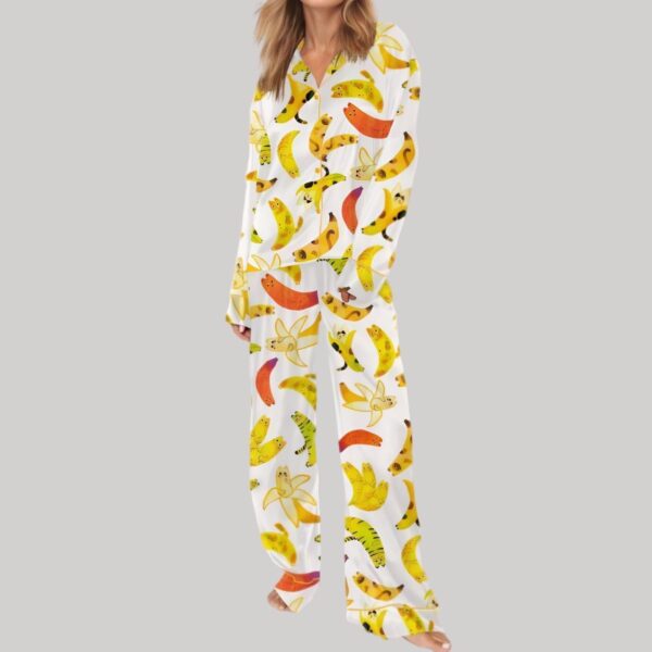 Banana Cat Satin Pajama Set2