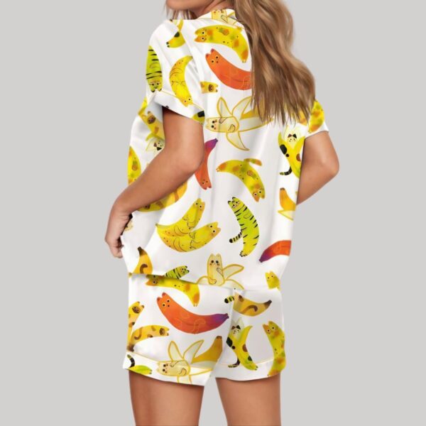 Banana Cat Satin Pajama Set4