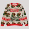 Believe In Bigfoot Squatching Through The Snow Christmas Ugly Sweater (1)