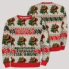 Believe In Bigfoot Squatching Through The Snow Christmas Ugly Sweater (2)