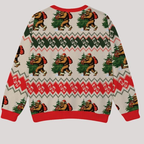 Believe In Bigfoot Squatching Through The Snow Christmas Ugly Sweater (3)