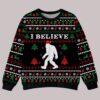 Bigfoot I Believe Christmas Ugly Sweater