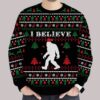 Bigfoot I Believe Christmas Ugly Sweater3