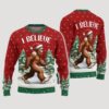 Bigfoot I Believe Holiday Ugly Sweater