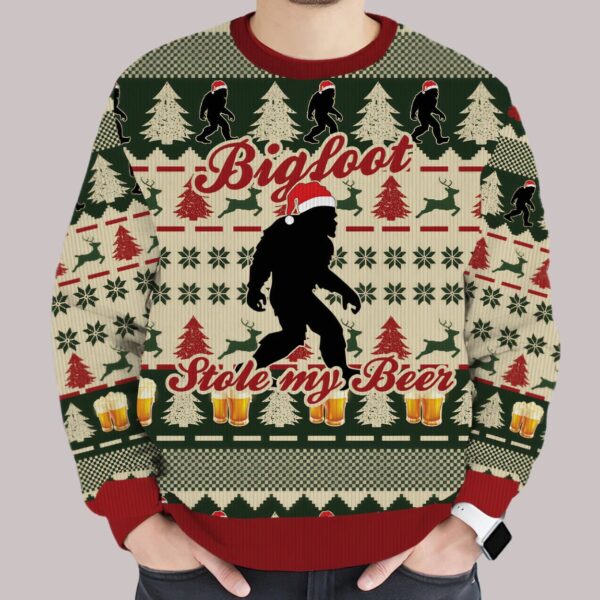 Bigfoot Stole My Beer Christmas Ugly Sweater3