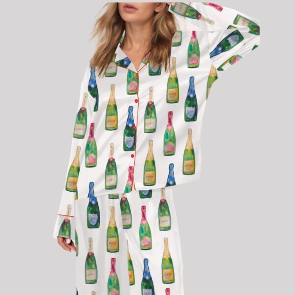 Champagne Bottles Satin Pajama Set