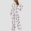 Chinoiserie Champagne Satin Pajama Set2