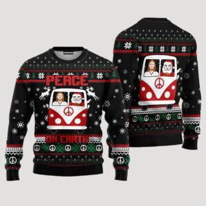 Christian & Santa Peace On Earth Ugly Christmas Sweater