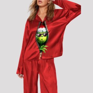 Christmas Grnch Long Sleeve Pajama Set