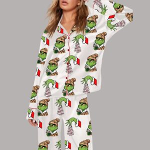 Christmas Grnch Tree Cake Pajama Set