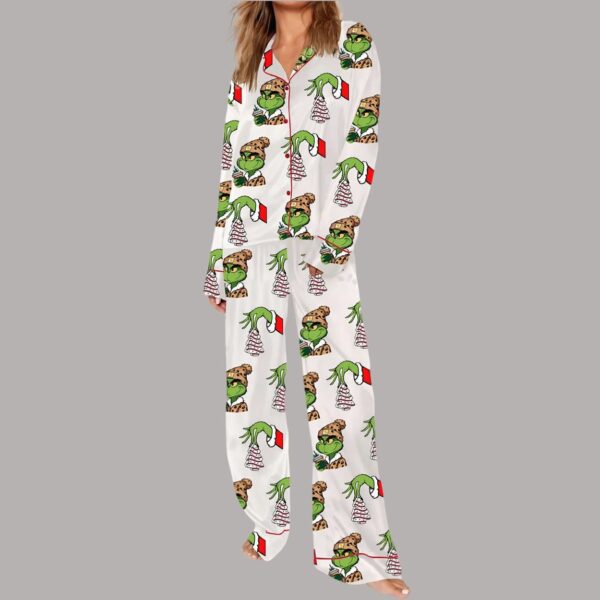 Christmas Grnch Tree Cake Pajama Set1