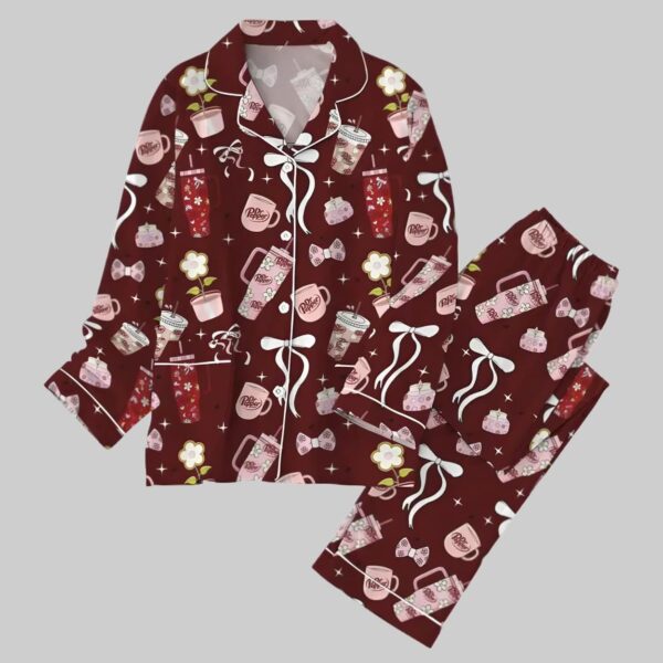 Coquette Bow Dr Pepper Christmas Pajama Set