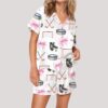 Coquette Hockey Bow Satin Pajama Set2