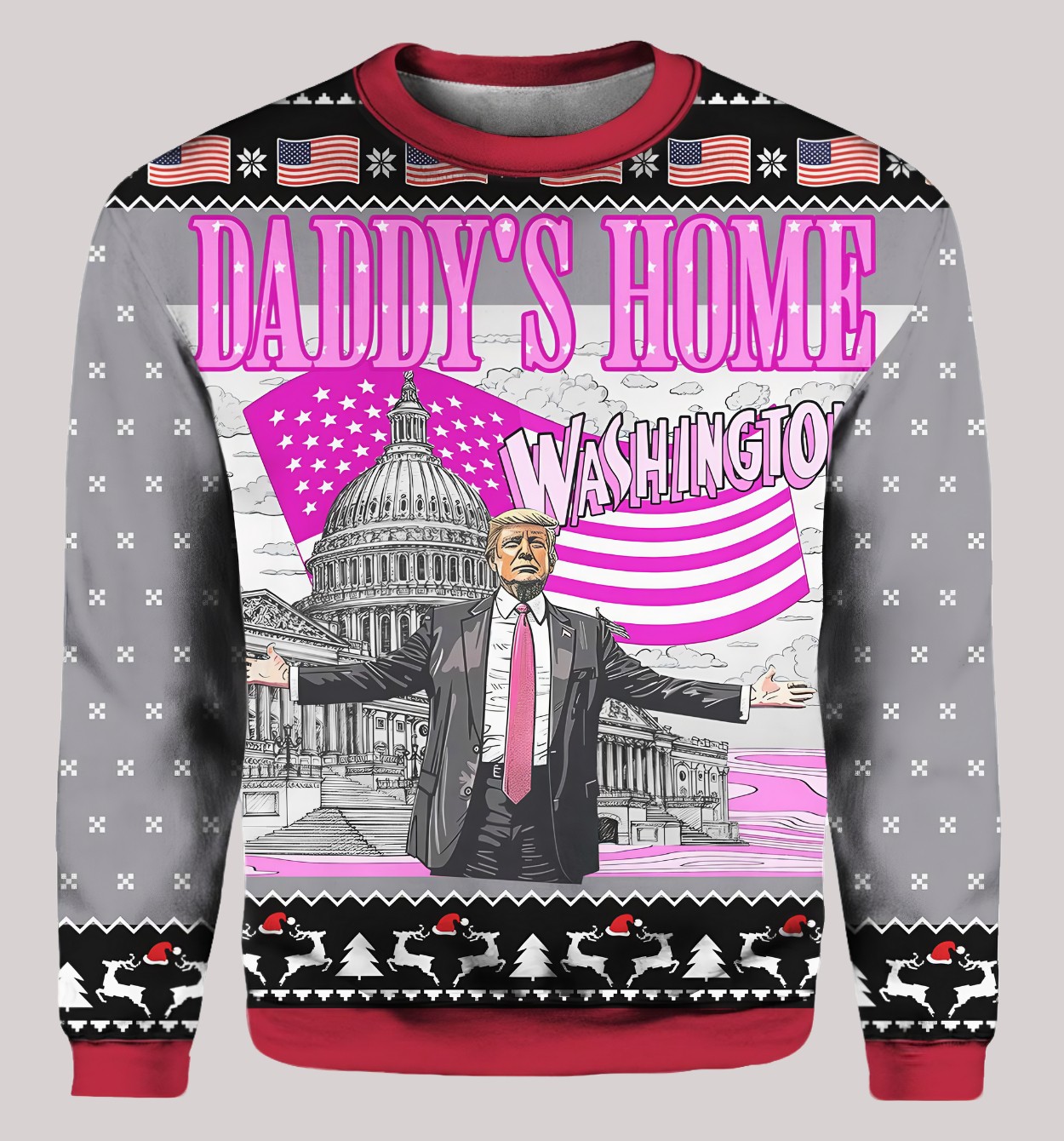 Daddy's Home White House Trump Ugly Christmas Sweater 1.