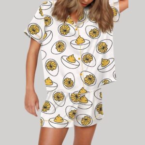 Deviled Eggs Satin Pajama Set