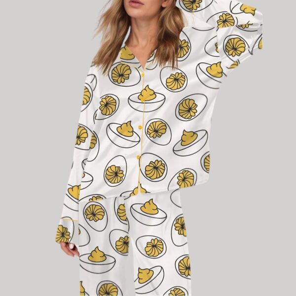 Deviled Eggs Satin Pajama Set1