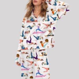 Funny Pilates Satin Pajama Set