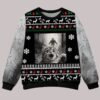 Funny Surprised Scared Cat Selfie With Sasquatsch Bigfoot Christmas Ugly Sweater