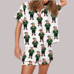 Funny Trump Santa Christmas Print Pajama Set