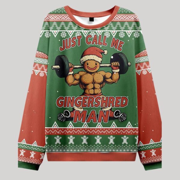 Gingershred Man Theme Ugly Sweater