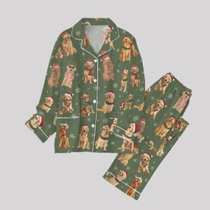 Golden Santa Holiday Pajamas Set