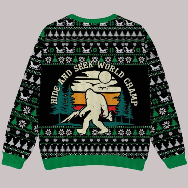 Hide And Seek World Champ Bigfoot Christmas Ugly Sweater2