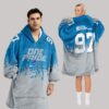 Hutchinson 97 Detroit Lions Football Unisex Blanket Hoodie1