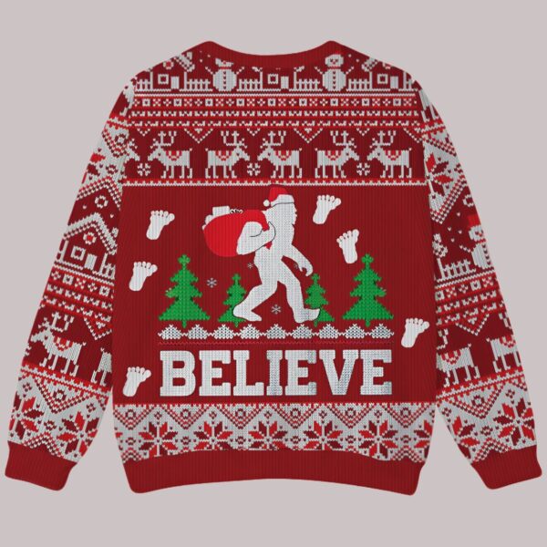 I Believe Bigfoot Christmas Ugly Sweater2