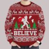 I Believe Bigfoot Christmas Ugly Sweater3