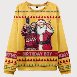 Jesus And Santa Ugly Sweater Design Christmas Christian Sweater