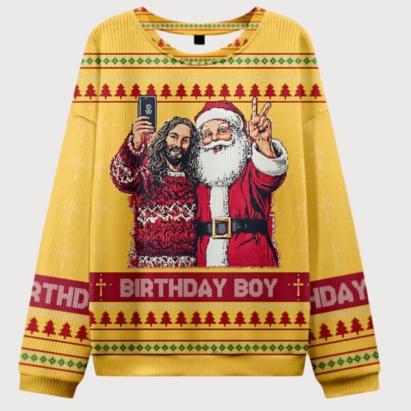 Jesus And Santa Ugly Sweater Design Christmas Christian Sweater