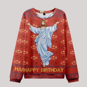 Jesus Fish Ugly Sweater Design Christmas Christian Sweater