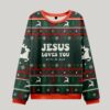 Jesus Loves You But I'm His Favorite Green Christian Ugly Christmas Sweater