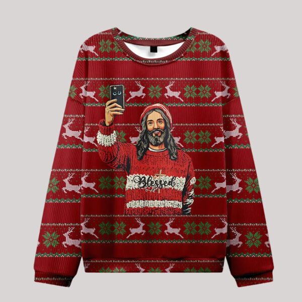 Jesus Selfie Christmas Ugly Sweater