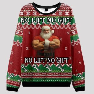 No Gift No Lift Fitness Theme Ugly Sweater (1)