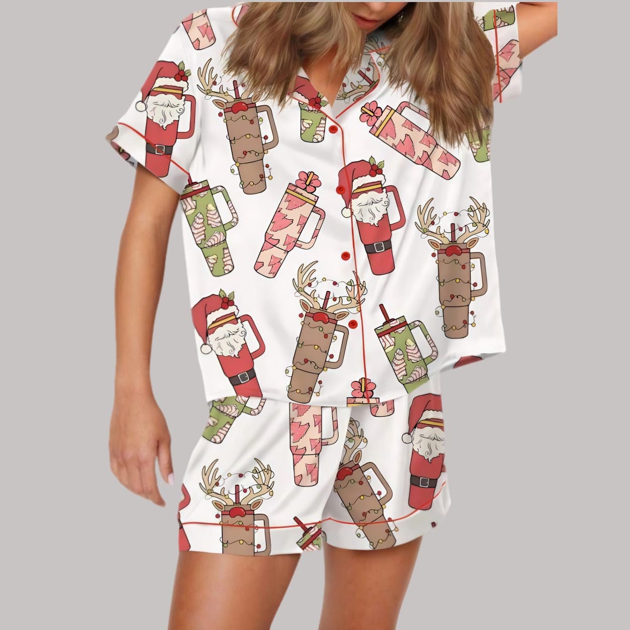 Obsessive Cup Disorder Christmas Satin Pajama Set1