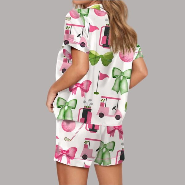 Preppy Coquette Golf Satin Pajama Set2