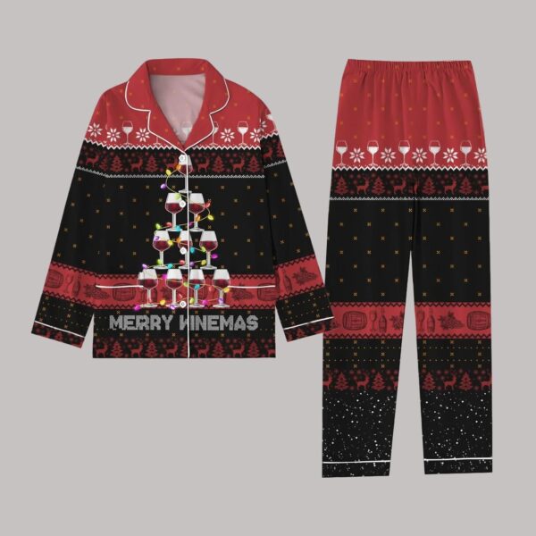 Red Wine Christmas Tree Pajama Set